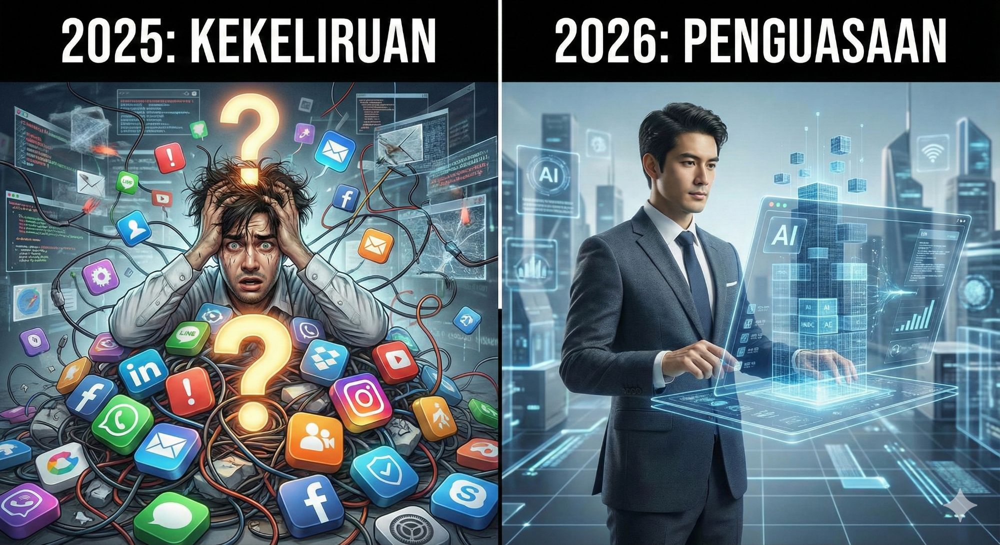 Tahun 2025: Tahun di mana kita Bermain dengan AI.Tahun 2026: Tahun di mana kita Mesti Menguasai AI.